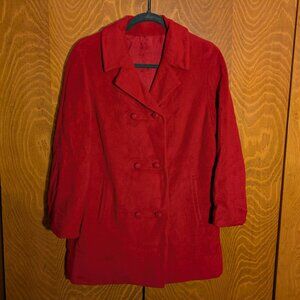 Vintage Prince Fishelle cashmere mink red coat